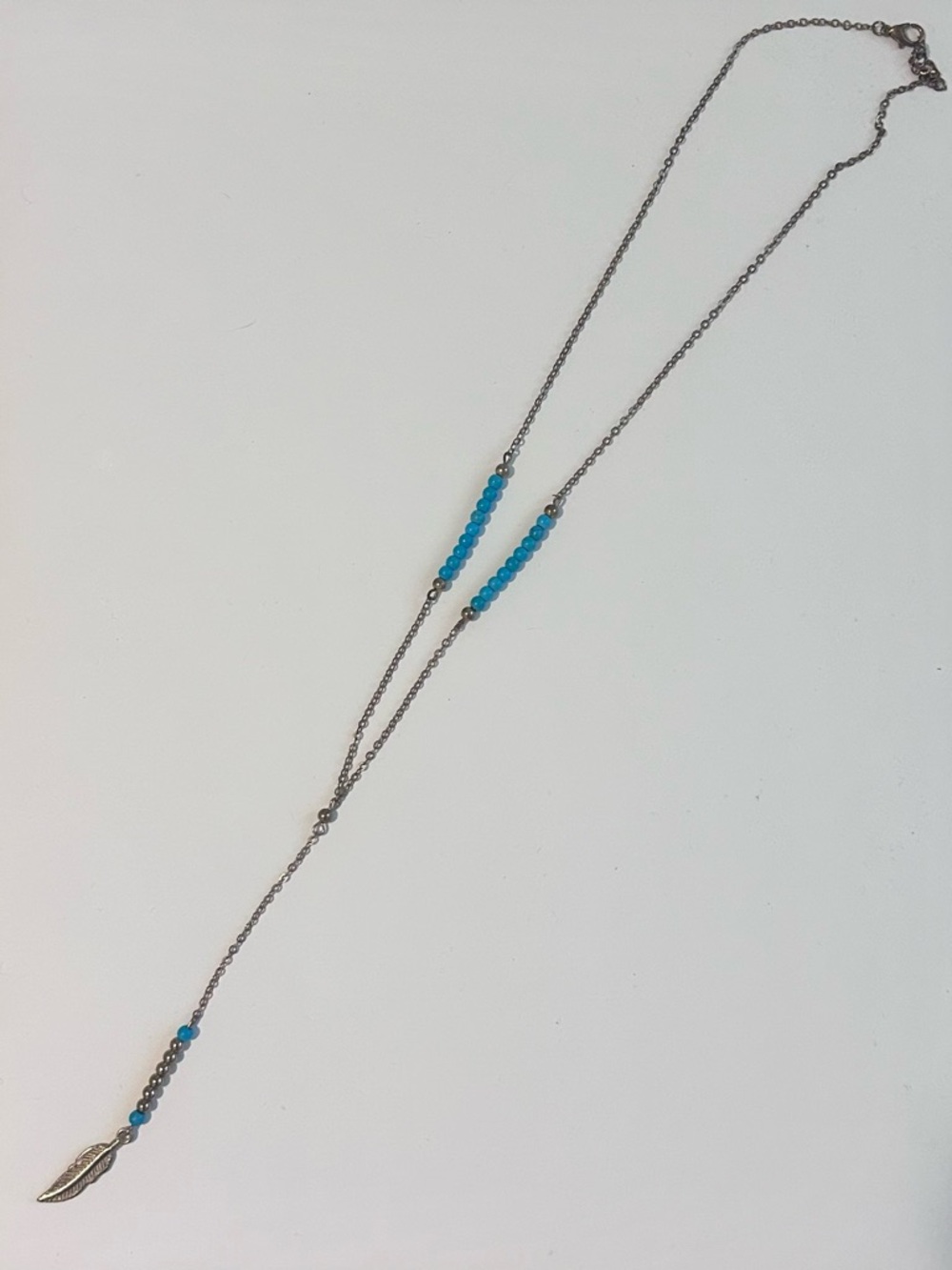 Gold and Turquoise Lariat Necklace